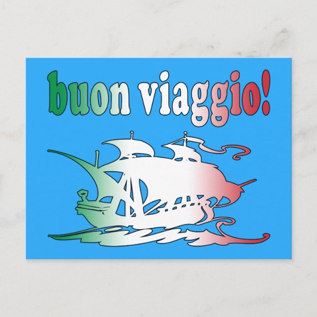 Carte Postale Buon Viaggio Bon Voyage en Vacances Italiennes Voy (Devant)