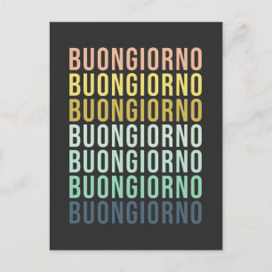 Carte Postale Buongiorno Italien Bonjour Typographie Mignonne Co