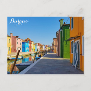 Carte Postale Burano Italie Maisons colorées sur le Canal