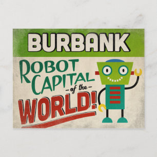 Carte Postale Burbank California Robot - Funny Vintage