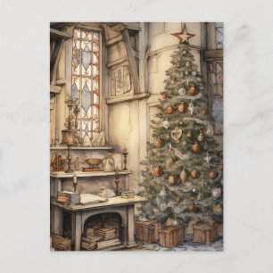 Carte Postale Bureau de Noël Vintage