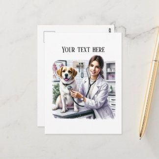 Carte Postale Bureau de vétérinaire mignon personnalisable 