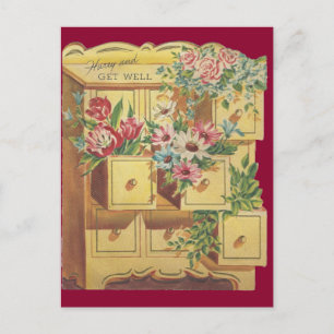 Carte Postale Bureau vintage De Get Well Wings