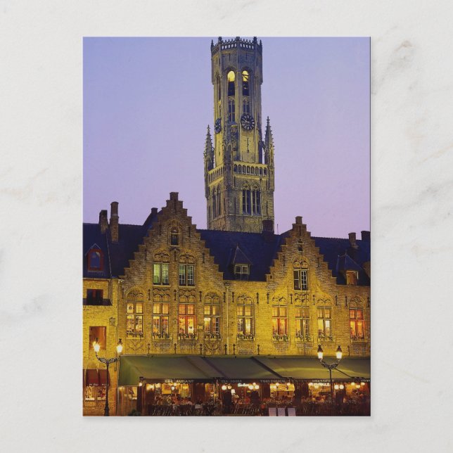 Carte Postale Burg Carré et la tour du beffroi, Bruges, Belgique (Devant)