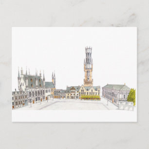 Carte Postale Burg Square. Bruges Belgium.