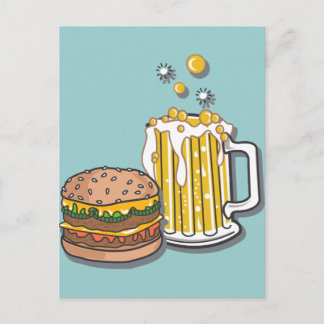 Carte Postale Burger et brasser
