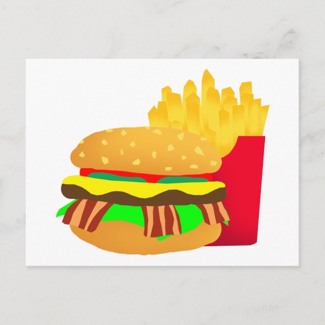 Carte Postale Burger et frites (Devant)