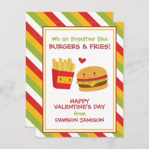 Carte Postale Burgers & Fries Valentine's Cards