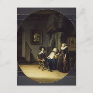 Carte Postale Burgomaster Hasselaar et sa femme par Gerrit Dou