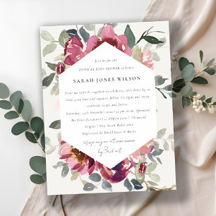 CARTE POSTALE BURGUNDY RED BLUSH FLORA ROSE LECTEUR PAR BABY SHO