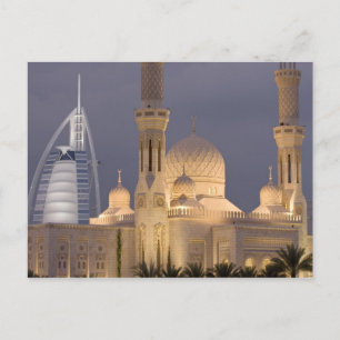 Carte Postale Burj al Arab Mosquée du soir Dubaï