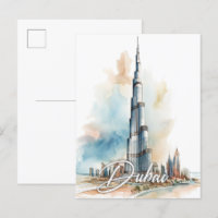 Burj Khalifa Dubai Aquarelle Peinture Voyage