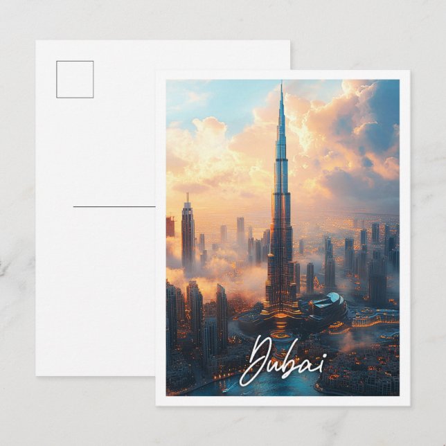 Carte Postale Burj Khalifa Dubai Émirats arabes unis (Devant / Derrière)