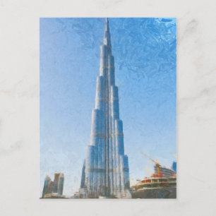 Carte Postale Burj Khalifa, peinture de Dubaï