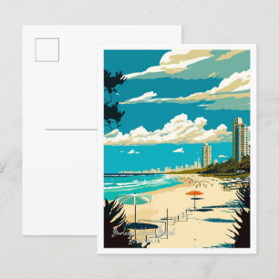 Carte Postale Burleigh Heads Beach Australie Illustration de voy