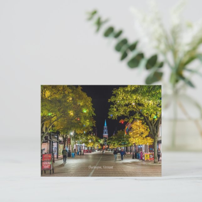 Carte Postale Burlington, Vermont, photo du paysage urbain, Cart (Debout devant)