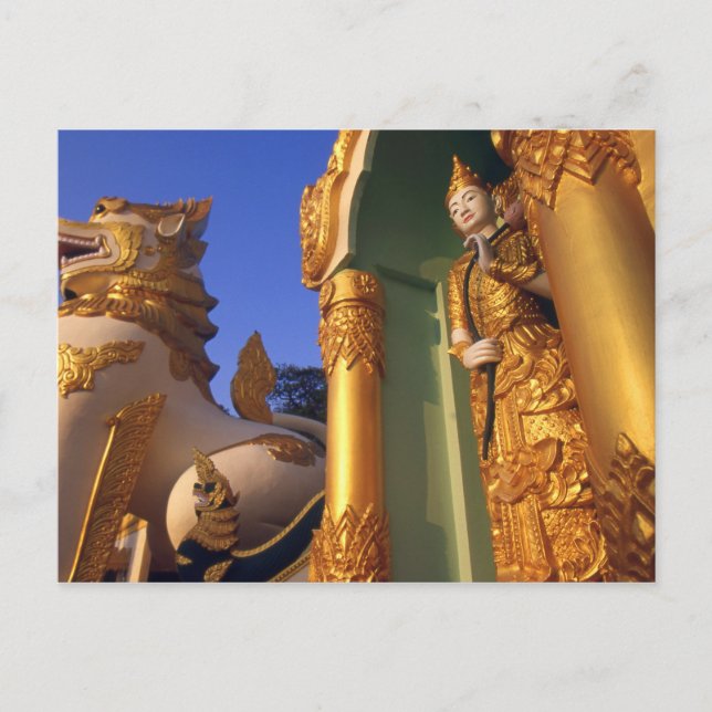 Carte Postale Burma (Myanmar), Rangoon (Yangon) Temple (Devant)