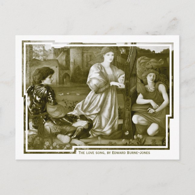 Carte Postale Burne-Jones La chanson d'amour CC0791 Pre-Raphaeli (Devant)