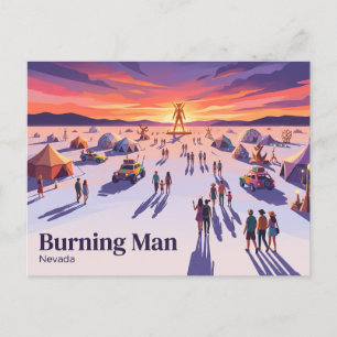 Carte Postale Burning Man, désert de Black Rock, Nevada USA