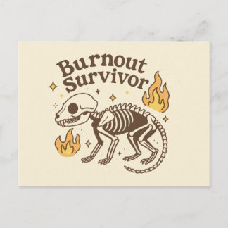 Carte Postale Burnout Survivor Possum Skeleton