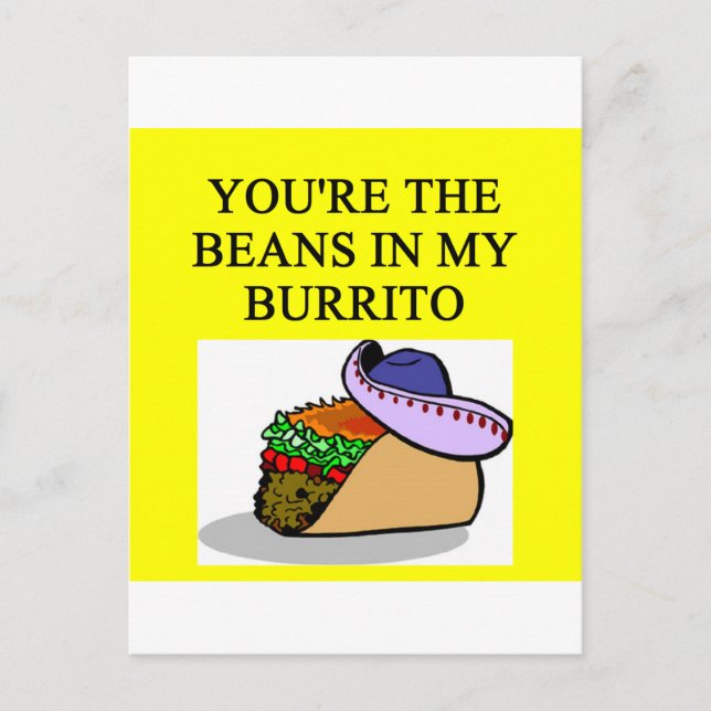 Carte Postale BURRITO et amoureux des haricots (Devant)