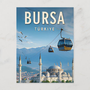 Carte Postale 🏔️ Bursa Turquie Grande Mosquée et vues sur la mo