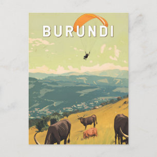Carte Postale Burundi Illustration Voyage Art Vintage