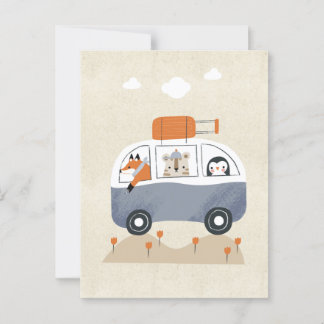 Carte Postale Bus animalier