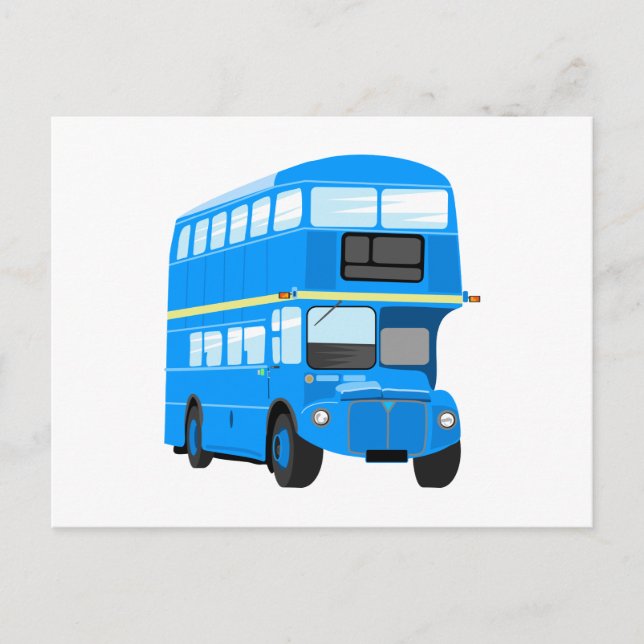 Carte Postale Bus bleu (Devant)