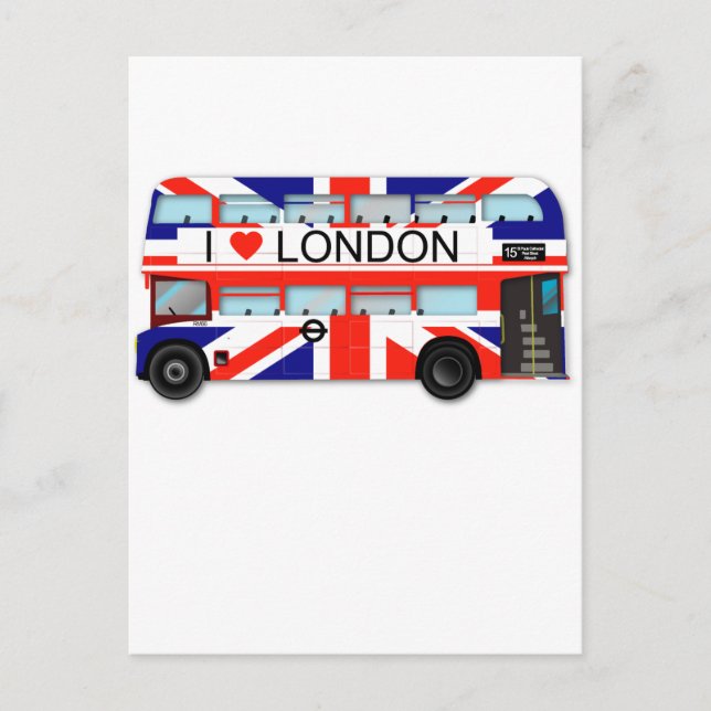 Carte Postale Bus de Londres Union Jack (Devant)