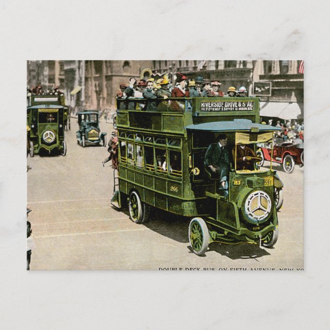 Carte Postale Bus Double Decker sur 5th Avenue (Devant)