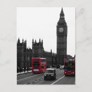 Carte Postale bus du London Tour rouge et Big Ben