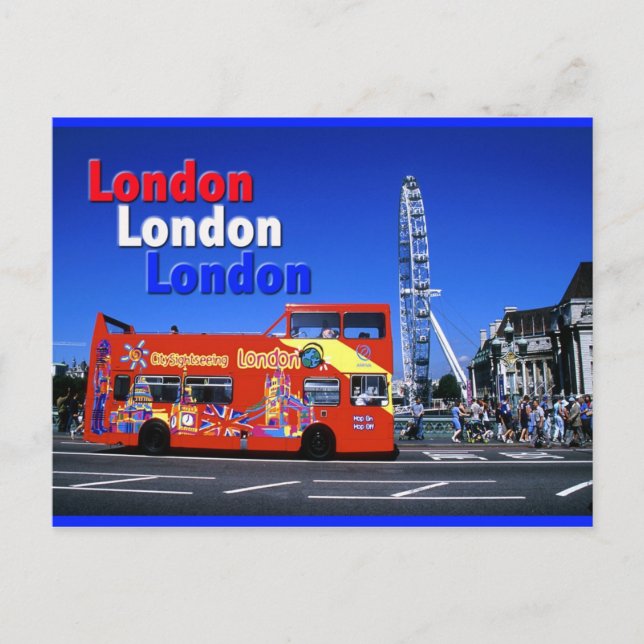 Carte Postale bus london et oeil (Devant)