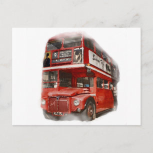 Carte Postale Bus Old Red London