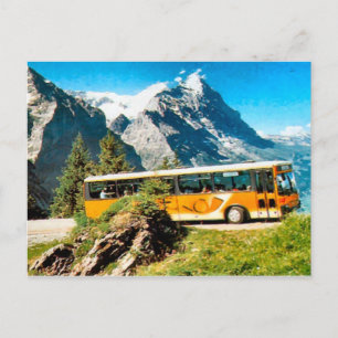 Carte Postale Bus postal sur la montagne