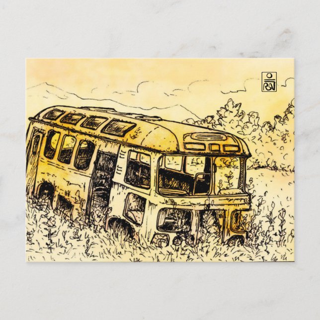 Carte Postale Bus rouillé v.2 (Devant)
