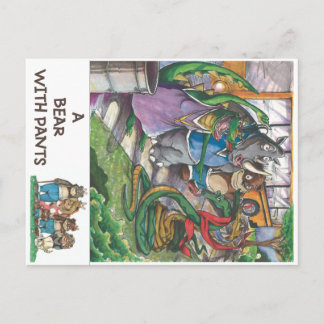 Carte Postale Bus scolaire du livre "A Bear With Pants"