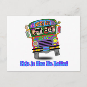 Carte Postale Bus scolaire Hippie