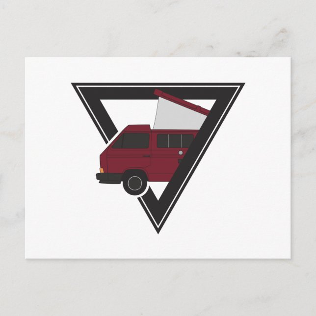 Carte Postale bus triangle maroon (Devant)
