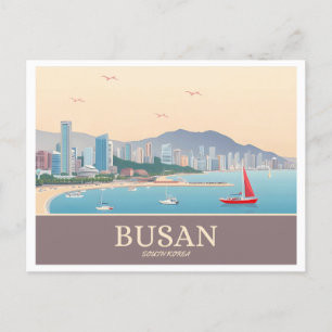 Carte Postale Busan Corée du Sud Voyage Pastel