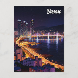 Carte Postale Busan Skyline nuit Voyage
