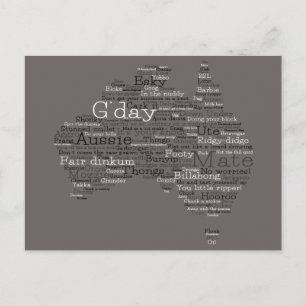 Carte Postale Busfire Special Edition Aussie Slang Map