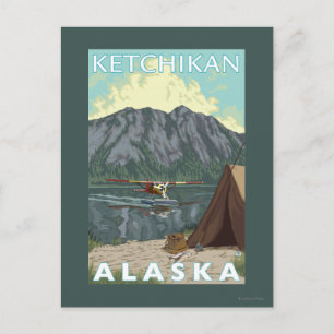 Carte Postale Bush bâche et pêche aux renseignements - Ketchikan