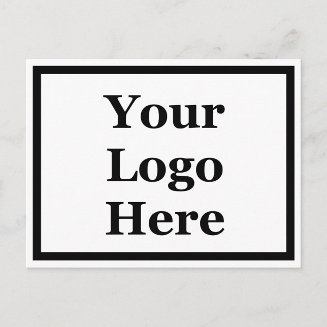 Carte Postale Business Black & White Modèle Votre logo ici (Devant)