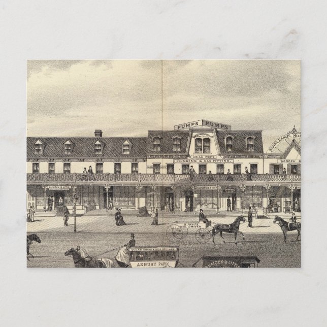 Carte Postale Business block, Asbury Park, New Jersey (Devant)