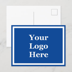Carte Postale Business Blue and White Modèle Votre logo ici
