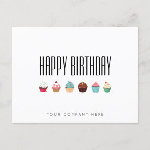 Carte Postale Business Cupcake Joyeux anniversaire