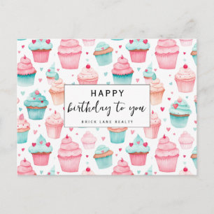 Carte Postale Business Cupcake Joyeux anniversaire