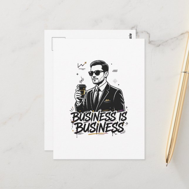 Carte Postale Business is business quotation  (Devant/Arrière en situation)