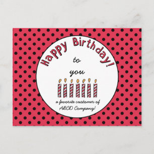 Carte Postale Business Joyeux Coupon Anniversaire Rouge